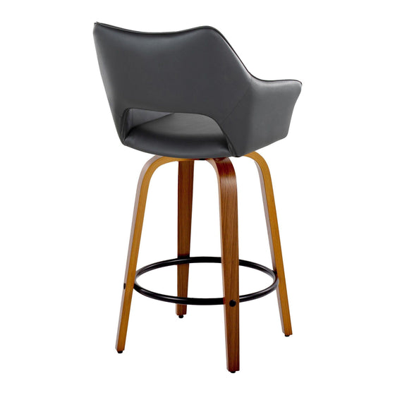 Mustang - 26" Fixed-Height Counter Stool With Swivel - Walnut Wood (Set of 2)