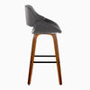 Fabrico - 30" Fixed-Height Barstool With Swivel And Square Black Metal Footrest (Set of 2) - Walnut Wood