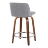 Toriano - 24" Fixed-height Counter Stool (Set of 2) - Dark Brown And Gray