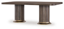  Lancia - Complete Double Pedestal Dining Table - Charred Oak