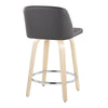 Toriano - 24" Fixed-height Faux Leather Counter Stool (Set of 2) - Natural
