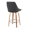 Diana - 26" Fixed-Height Counter Stool With Swivel And Round Chrome Metal Footrest (Set of 2) - Zebra Wood