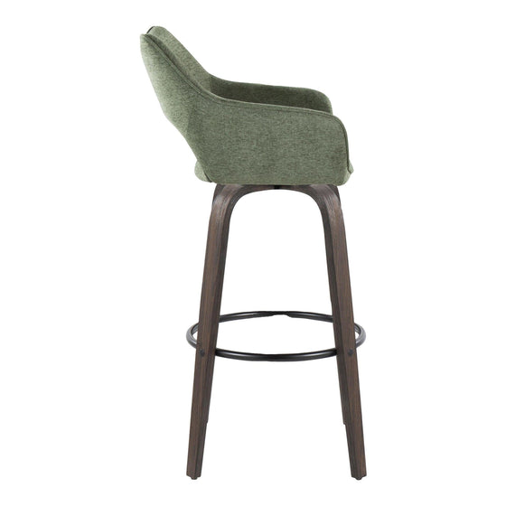 Mustang - 30" Fixed-Height Barstool With Swivel - Walnut Glazed Wood (Set of 2)