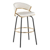 Jie - 30" Fixed-Height Barstool With Swivel - Gold And Black Legs (Set of 2)