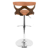 Gardenia - Adjustable Barstool - Chrome Base & Walnut Backrest