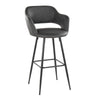 Margarite - 30" Fixed-Height Barstool - Black Metal (Set of 2)
