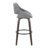 Fabrico - 30" Fixed-Height Barstool With Swivel And Round Black Metal Footrest (Set of 2) - Walnut Glazed Wood