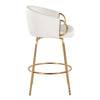 Claire - 26" Fixed-Height Counter Stool With Swivel And Round Gold Metal Footrest (Set of 2) - Gold Metal