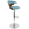 Gardenia - Adjustable Barstool - Chrome Base & Walnut Backrest