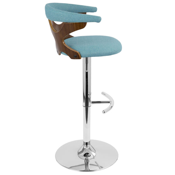 Gardenia - Adjustable Barstool - Chrome Base & Walnut Backrest