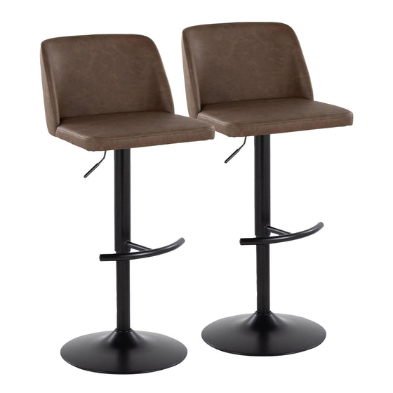 Toriano - Adjustable Barstool (Set of 2) - Black Base