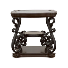  Laney - 1-Shelf Glass Top Rectangular End Table - Deep Merlot