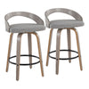 Grotto - 26" Fixed-height Counter Stool (Set of 2) - Light Gray