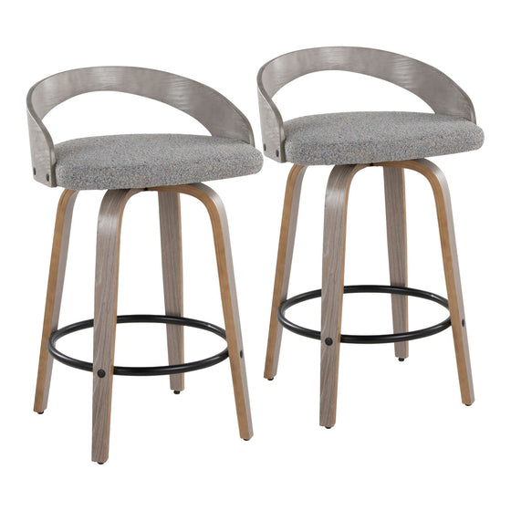 Grotto - 26" Fixed-height Counter Stool (Set of 2) - Light Gray