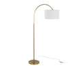 Salon - Reader 63" Metal Floor Lamp - Gold Metal With White Linen Shade from Grandview Gallery