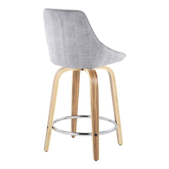 Diana - 24" Fixed-Height Counter Stool (Set of 2) - Light Brown Base