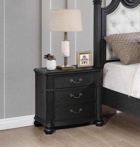 Celina - 3-Drawer Nightstand - Black