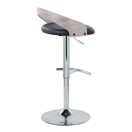 Grotto - Adjustable Barstool (Set of 2) - Black And Gray Light