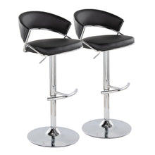  Jie - Adjustable Barstool With Swivel - Chrome Metal (Set of 2)