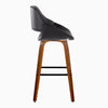Fabrico - 30" Fixed-Height Barstool With Swivel And Square Black Metal Footrest (Set of 2) - Walnut Wood