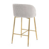 Fran - Pleated Waves Fixed-Height Counter Stool (Set of 2) - Gold Legs