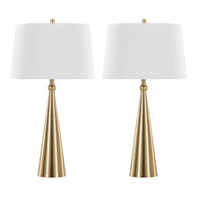  Cone - 30" Table Lamp (Set of 2) - Gold And White Linen