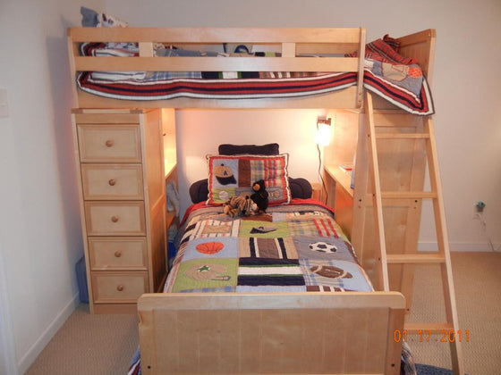 Student Loft Beadboard Twin over Twin