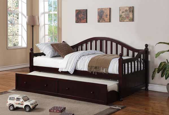 Twin Daybed with Trundle in Cappuccino Finish