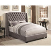 Pissarro Grey Velvet Upholstered Panel Bed