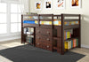 Low Loft Solid Wood Junior Loft Bed with Desk and Storage