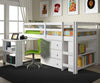 Low Loft Solid Wood Junior Loft Bed with Desk and Storage