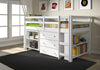 Low Loft Solid Wood Junior Loft Bed with Desk and Storage