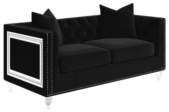 Delilah Upholstered Living Room Set Black